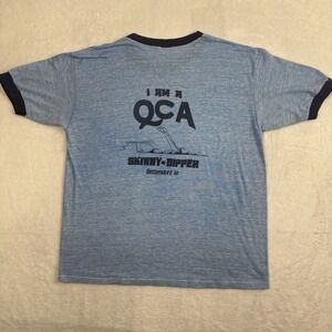 VTG Jerzees Skinny‎ Dipper Automatic Pools Blue SS Ringer Shirt Men's Large